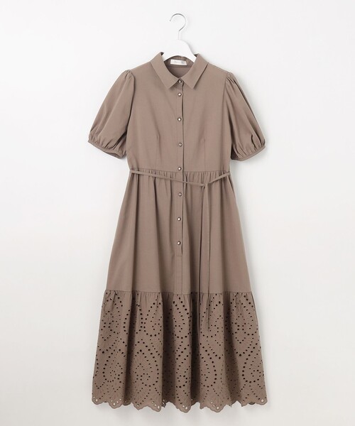「Feroux」 半袖ワンピース 1 ブラウン レディース_画像9