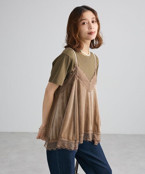 Green Parks（グリーンパークス） ベスト ジレ ベロアドッキングレース