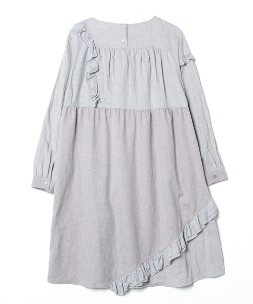 「TORI-TO」 フリル長袖ワンピース「BEAMS BOYコラボ」 M グレー レディース_画像2