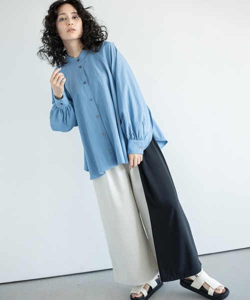 「OSMOSIS」 「loaf」イージーパンツ ONE SIZE ブラック レディース_画像5