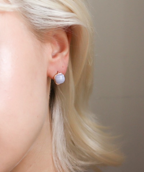 cui-cui ピアス カラーストーン カボション | K10YG レディース メンズ