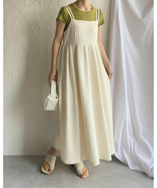 She's Closet ワンピース Aラインボリュームフレアギャザーロング丈