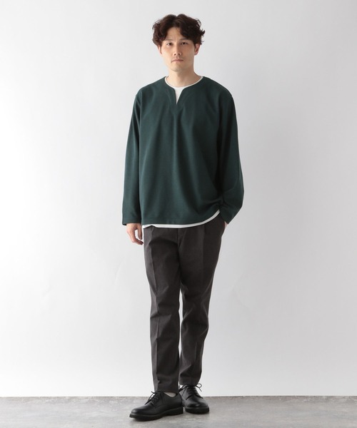 GLOBAL WORK（グローバルワーク） tシャツ キーネックレイヤード/長袖