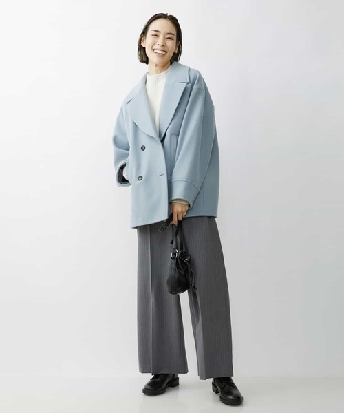 ミッシェルクラン（MICHEL ）/[小さいサイズ]2WAYストレッチハイウエストバレルパンツ MICHEL KLEIN（ミッシェルクラン） パンツ 2WAYストレッチハイウエスト