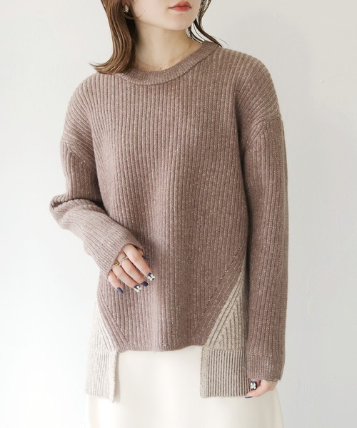 ニット セーター 「vingtrois」二重臼サイドデザインニット レディース HER CLOSET ニット セーター 「vingtrois」二重臼サイドデザイン