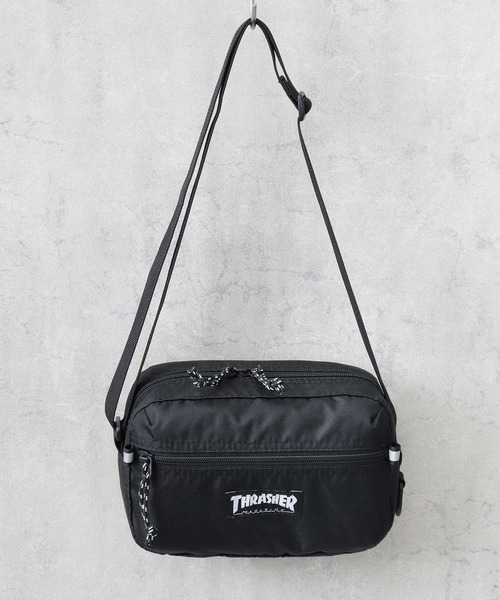 THRASHER ショルダーバッグ 撥水加工 横型 ミニショルダーポーチ