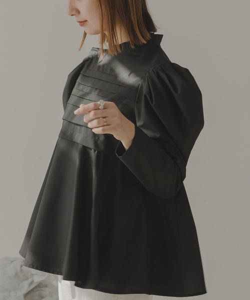 ブラウス シャツ フロントタックフレアブラウス レディース rectangle ブラウス シャツ フロントタックフレアブラウス