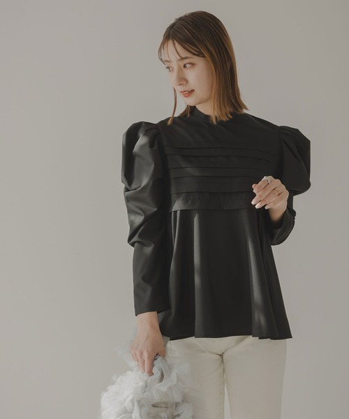 ブラウス シャツ フロントタックフレアブラウス レディース rectangle ブラウス シャツ フロントタックフレアブラウス