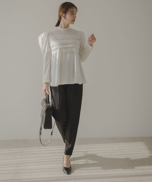 ブラウス シャツ フロントタックフレアブラウス レディース rectangle ブラウス シャツ フロントタックフレアブラウス