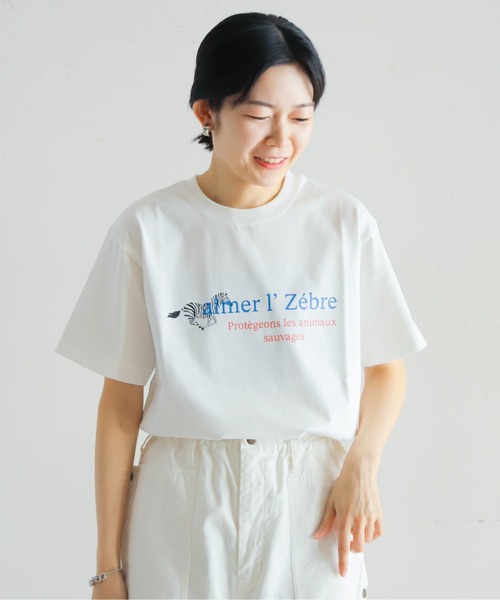 tシャツ ゼブラPT　クルーネックTEE レディース