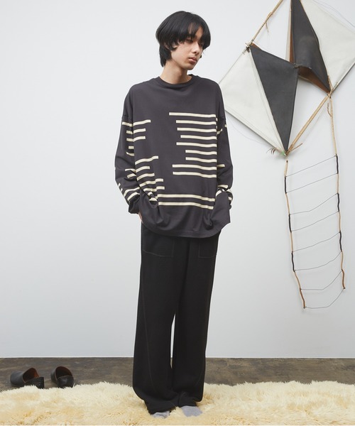 Dulcamara tシャツ グリッチボーダーロンT メンズ レディース