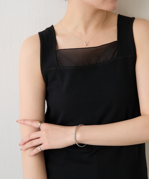 新品タグ付き　エリコカトリシアーガータータンクトップ sheer gater tank top | ERiKOKATORi