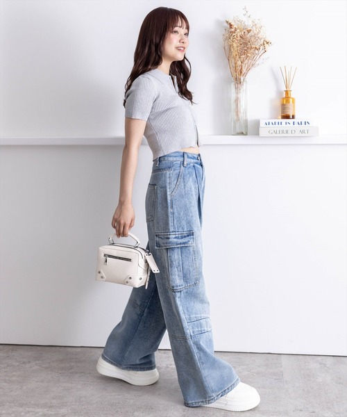 ジーンズ レディース 即購入OK STYLEBLOCK ジーンズ デニム デニムパンツ セミフレアデニム