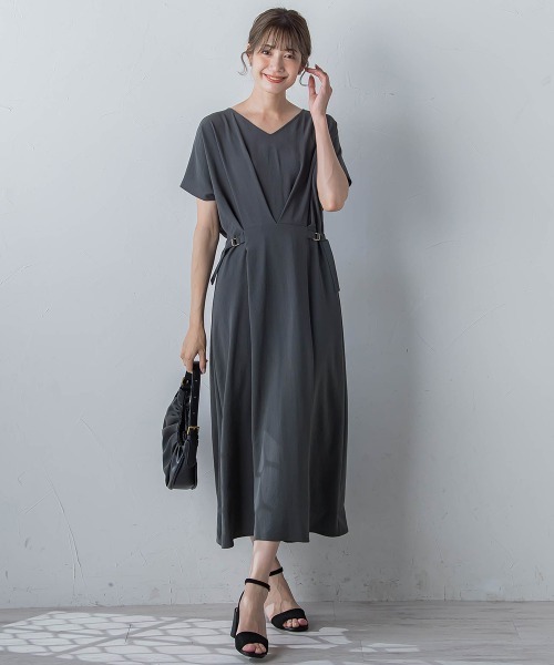 ketty ワンピース UV速乾接触冷感カルゼワッシャーVワンピース「洗濯機  