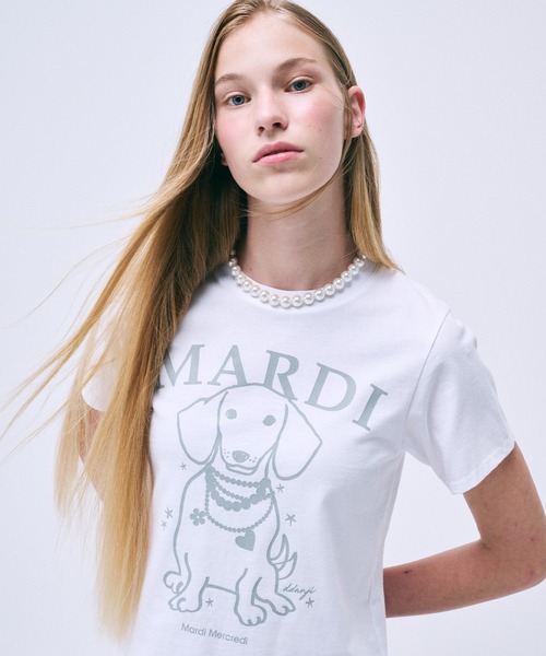tシャツ SLIM TSHIRT SWING THE TAIL DDANJI PEARL NECKLACE レディース Mardi Mercredi tシャツ SLIM TSHIRT SWING THE TAIL DDANJI