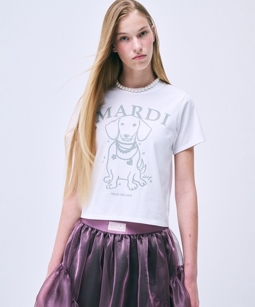 tシャツ SLIM TSHIRT SWING THE TAIL DDANJI PEARL NECKLACE レディース Mardi Mercredi tシャツ SLIM TSHIRT SWING THE TAIL DDANJI