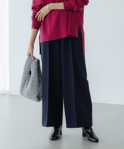 Elura パンツ ウールライクワイドパンツ「低身長サイスあり