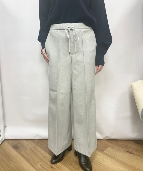 Elura パンツ ウールライクワイドパンツ「低身長サイスあり
