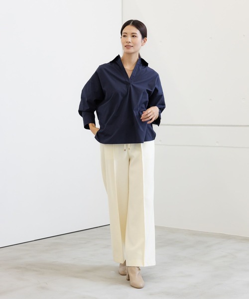 【Altuzarra】 Dale high-riseウールパンツ EPOCA STORIA】 ウールライクツイル タックワイドパンツ