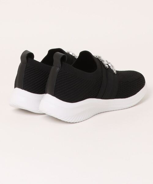 ビジュー付き黒ニットスニーカー ground green store スニーカー / 楽ちん！ビジュー付ニット