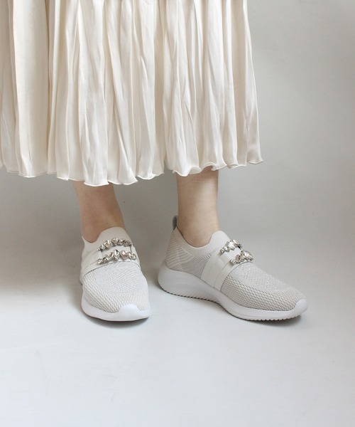 grounds ベージュ ニットスニーカー 中古・古着通販】grounds (グラウンズ) 厚底スニーカー ベージュ