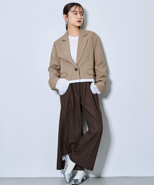 【着用5.6回】アキラナカ　MALNIパンツ　モノトーンリネンワイドパンツ　S 着用5.6回】アキラナカ MALNIパンツ モノトーンリネンワイド