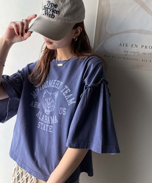 【正規品】COLMAR ネイビー フリル袖 半袖Tシャツ 楽天市場】フリル袖 ブラウス ネイビーの通販