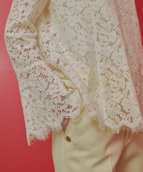 ブラウス シャツ 「LOULOU WILLOUGHBY」パールネックレースブラウス レディース LOULOU WILLOUGHBY】パールネックレースブラウス|allureville