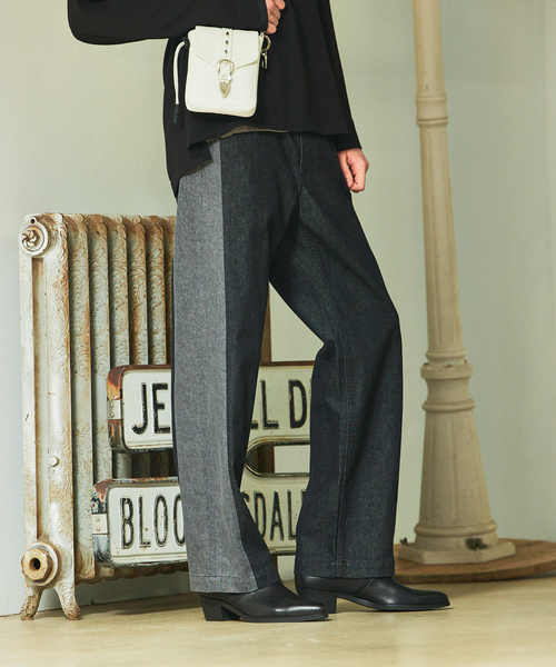 5351 POUR LES HOMMES バーズアイセットアップNAVY裾未処理 5351プール