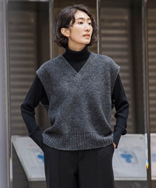 ニット セーター モヘアスパンコールニット「手洗い可能」 レディース