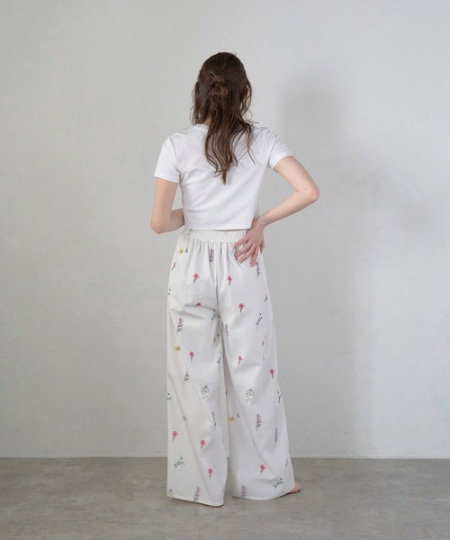 MINERTE パンツ 「MINERTE」flower print wide pants / フラワー