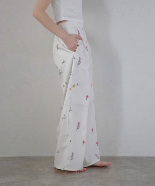 MINERTE パンツ 「MINERTE」flower print wide pants / フラワー