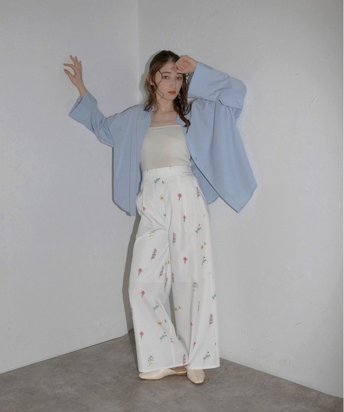 MANA フラワープリントブーティー MINERTE パンツ 「MINERTE」flower print wide pants / フラワー