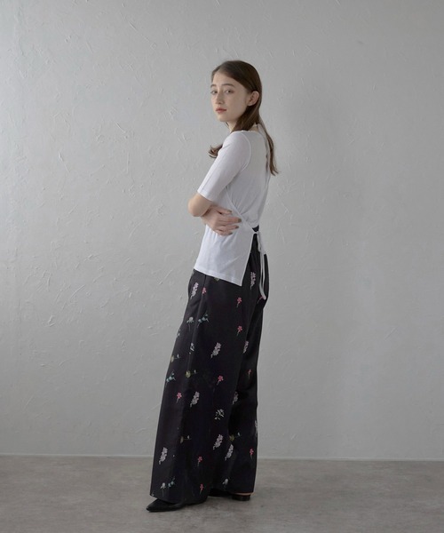 MANA フラワープリントブーティー MINERTE パンツ 「MINERTE」flower print wide pants / フラワー