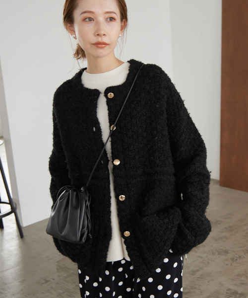 SLOBE IENA（スローブイエナ） ツイードジャケット FREE アイボリー