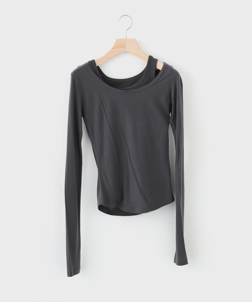 tシャツ 「Geek Office / ギークオフィス」NACHE/ ナチェ ミクスト レイヤード ロングスリーブ レディース NACHE tシャツ 「Geek Office / ギークオフィス」NACHE/ ナチェ