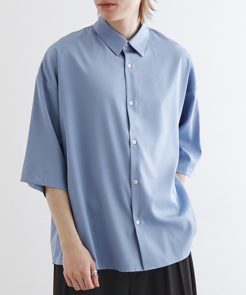 tk.TAKEO KIKUCHI シャツ 「WEB限定」無地/花柄アソートドレープ半袖