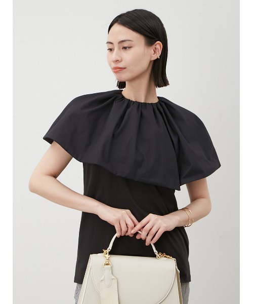 tシャツ 布帛ドッキングトップス レディース Mila Owen tシャツ アシメカラー布帛ドッキングカットトップス