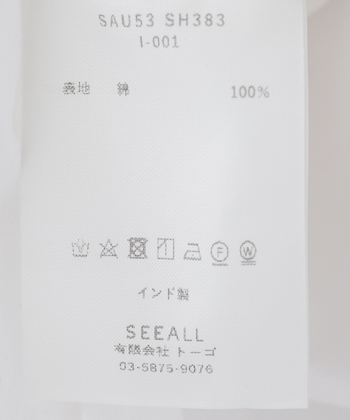 ブラウス シャツ SEEALL FENCING SS SHIRTS SAU53 SH383：シャツ レディース SEEALL ブラウス シャツ FENCING SS SHIRTS SAU53 SH383：シャツ