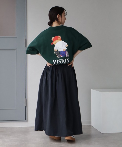 前後アル中ダーティーテディベアシャツ襟カットソー VISION STREET WEAR tシャツ 「VISION WEAR/ヴィジョン