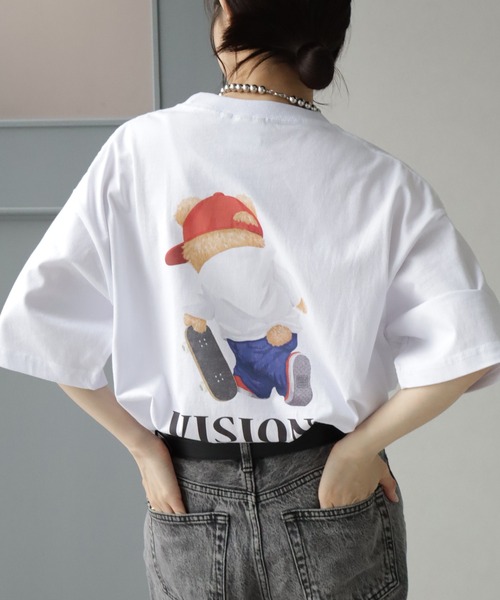 前後アル中ダーティーテディベアシャツ襟カットソー VISION STREET WEAR tシャツ 「VISION WEAR/ヴィジョン