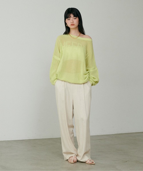LARUTA ニット セーター 「LARUTA」ロゴメッシュニットプル