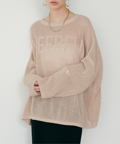 LARUTA ニット セーター 「LARUTA」ロゴメッシュニットプル