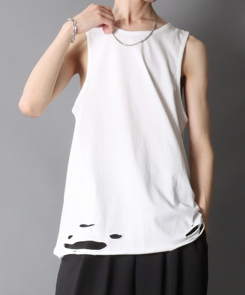 ダメージタンクトップ SITRY タンクトップ Damage Layered Tank Top/ダメージ加工