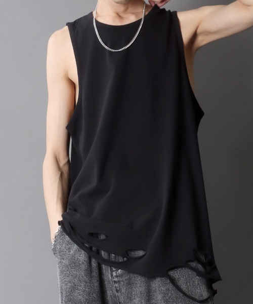 ダメージタンクトップ SITRY タンクトップ Damage Layered Tank Top/ダメージ加工