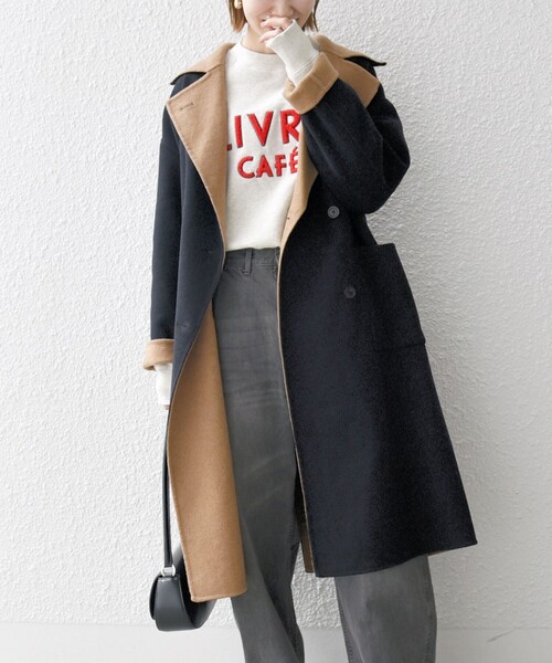 SHIPS any 「SHIPS any」 チェスターコート ONE SIZE ネイビー