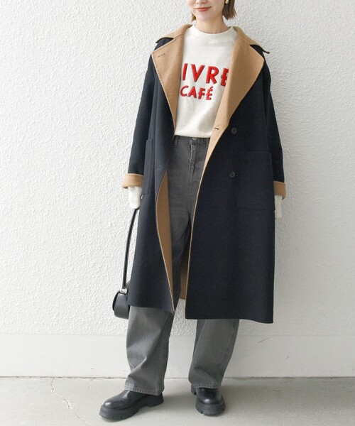 SHIPS any 「SHIPS any」 チェスターコート ONE SIZE ネイビー