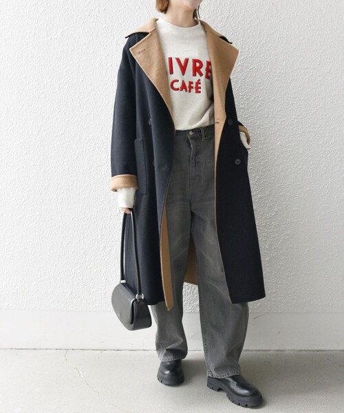 SHIPS any 「SHIPS any」 チェスターコート ONE SIZE ネイビー