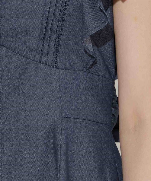 新品タグ付✿Reflect【洗える】ラッフルスリーブワンピース WILLSELECTION ワンピース バックリボンラッフルスリーブ