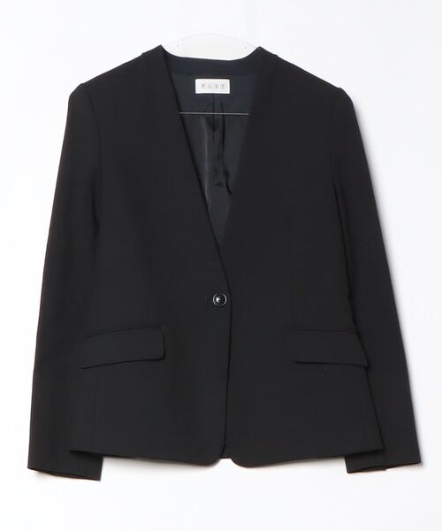 PLST ノーカラー ブラックジャケット PLST 「PLST」 ノーカラージャケット X-SMALL ブラック